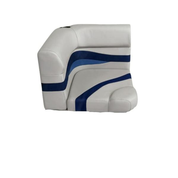Horizon Manufacturing Elite Series Pontoon Radius Corner Cushion Set Only - Grey /Navy/Blue in Blue | Camping World
