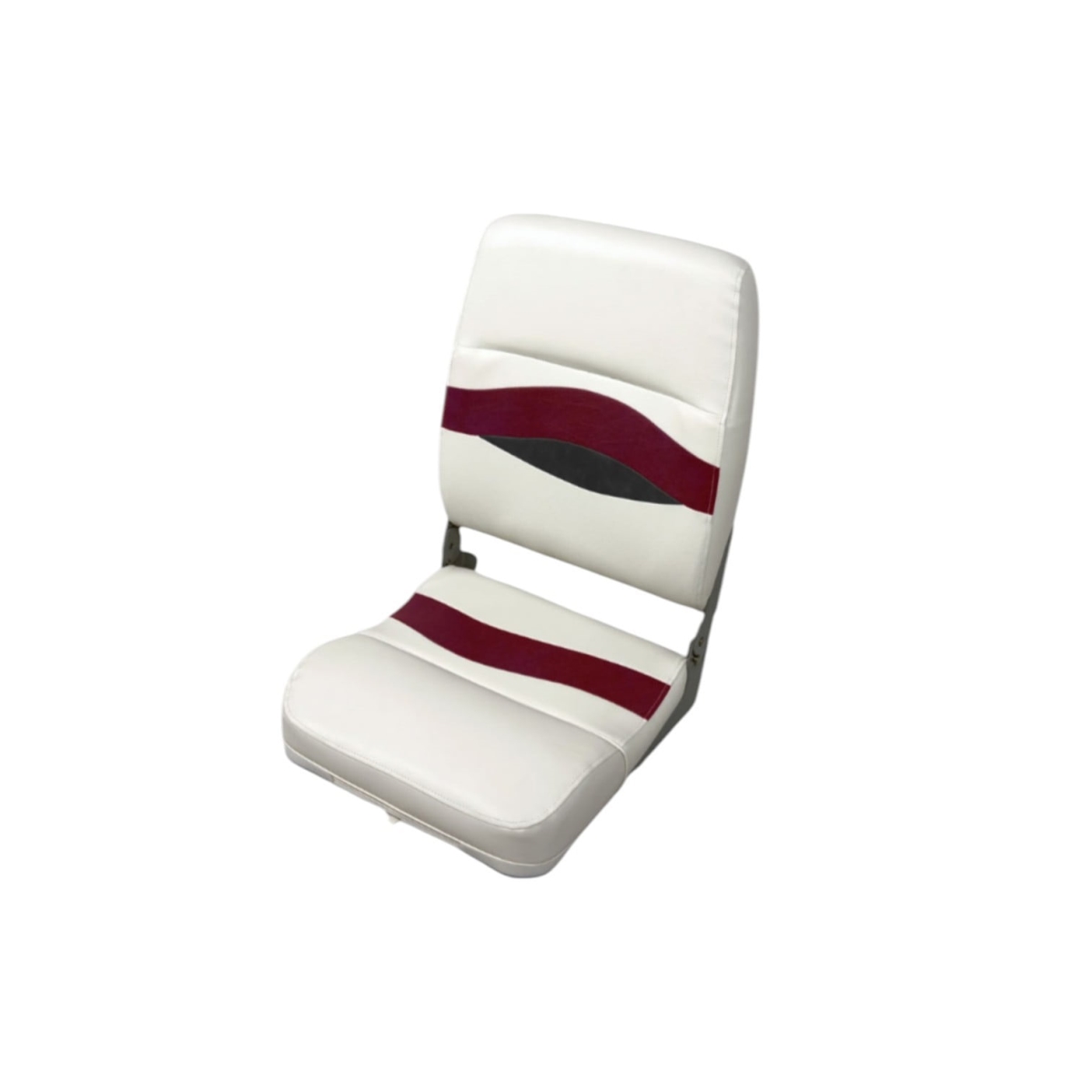 3208-AAEC Elite Series Pontoon Fold Down Boat Seat, White, Red & Charcoal