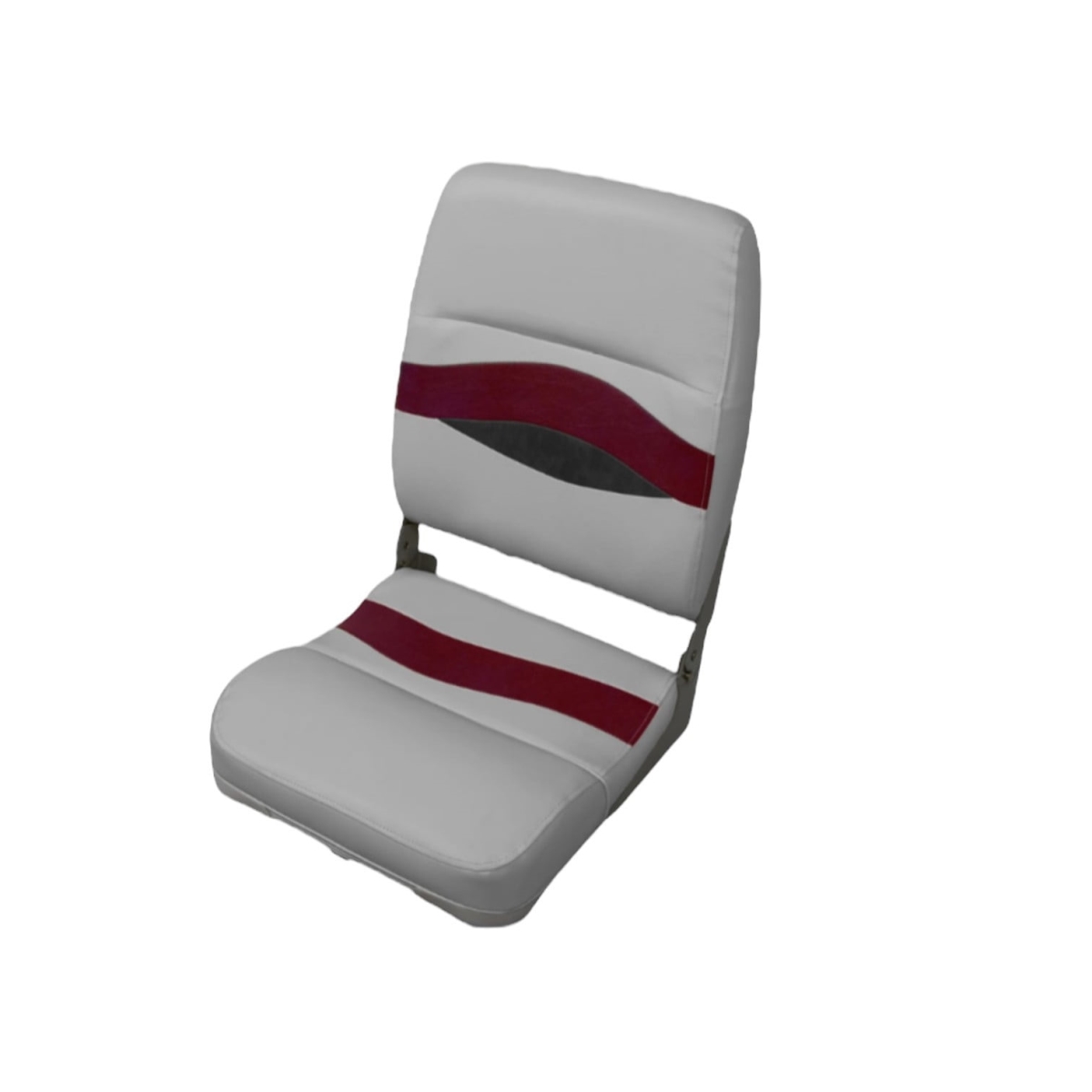 3208-ABEC Elite Series Pontoon Fold Down Boat Seat, Gray, Red & Charcoal