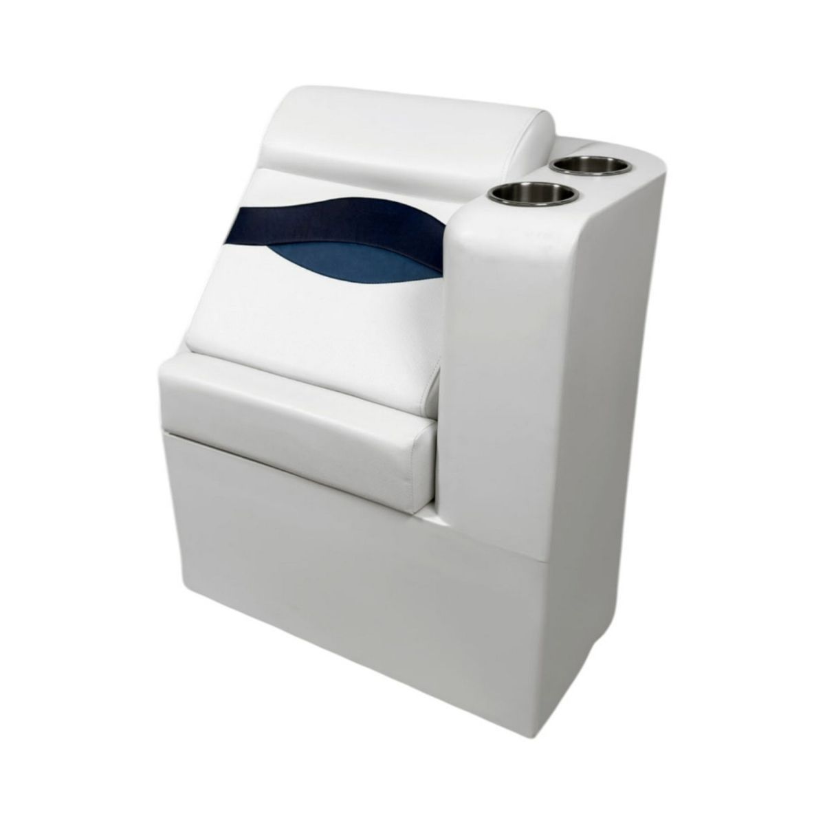 3216-AADK Elite Series Right Radius Lean Back, White, Navy & Blue