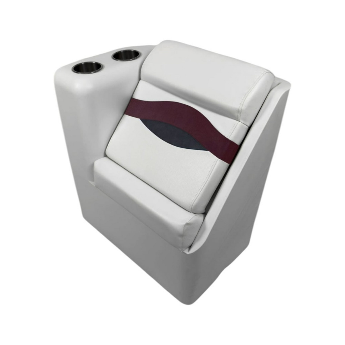 3217-AAEC Elite Series Left Radius Lean Back, White, Red & Charcoal