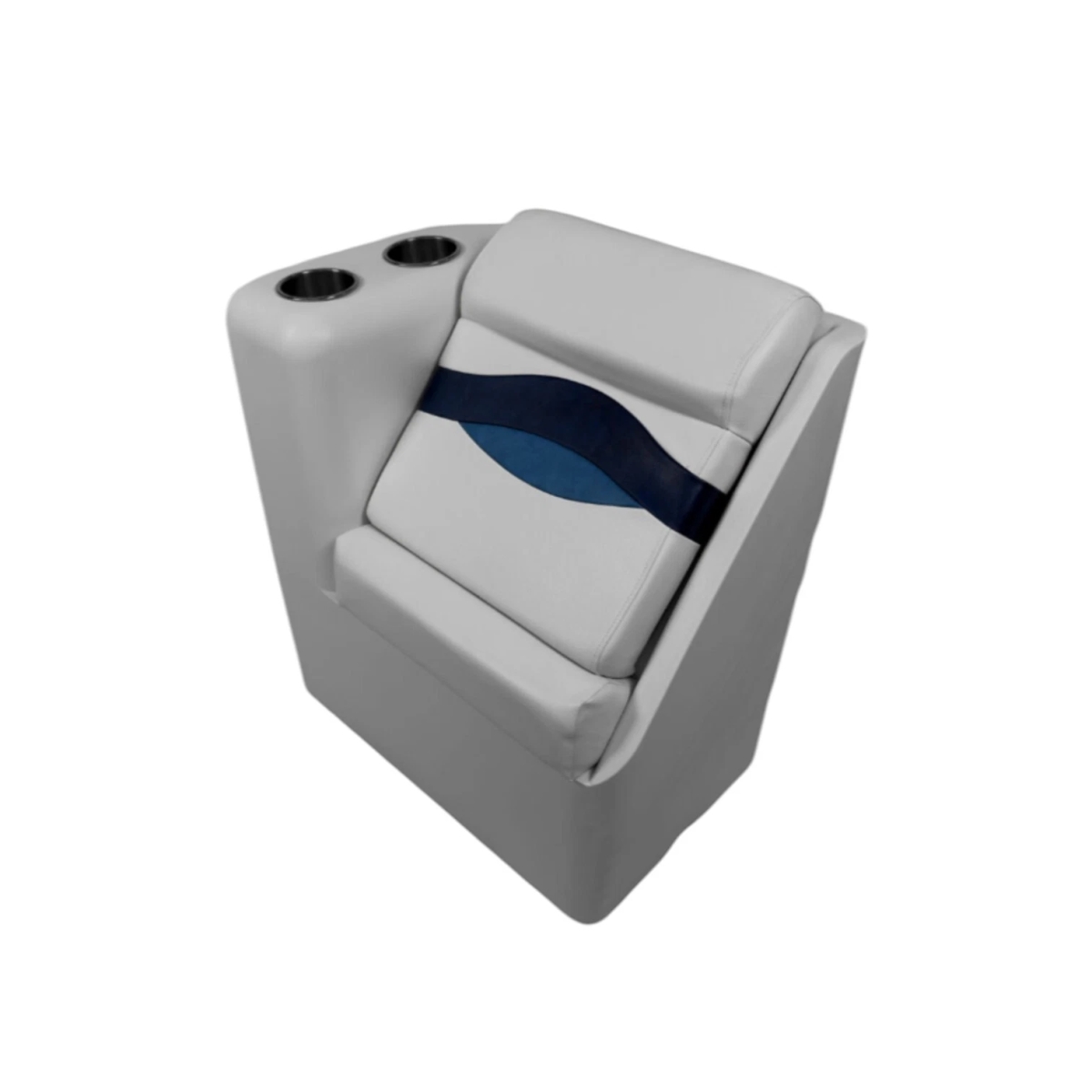 3217-ABDK Elite Series Left Radius Lean Back, Gray, Navy & Blue