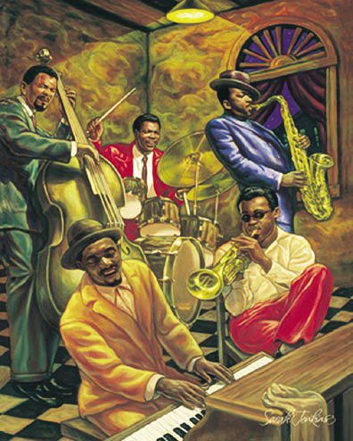 Picture of Hot Stuff 2097-08x10-BA 8 x 10 in. Cool Jazz Black Art Poster Print by Sarah Jenkins