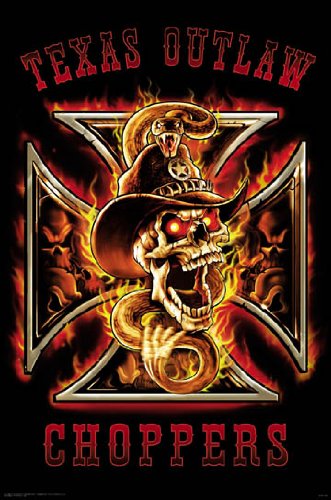 Picture of Hot Stuff 2571-08x10-SD 8 x 10 in. Outlaw Choppers Skull Poster Print