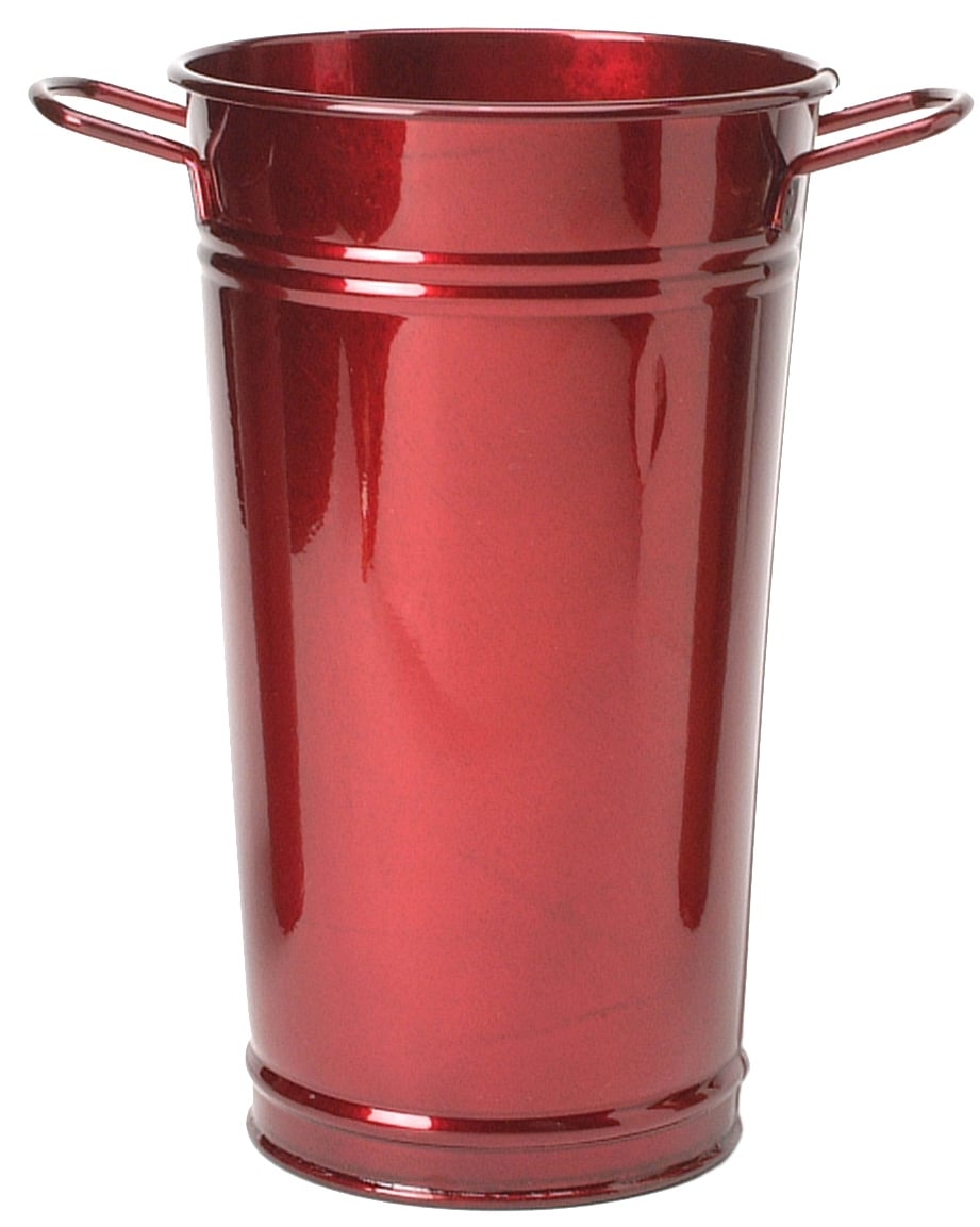 Enameled Galvanized Vase, Glazed Apple