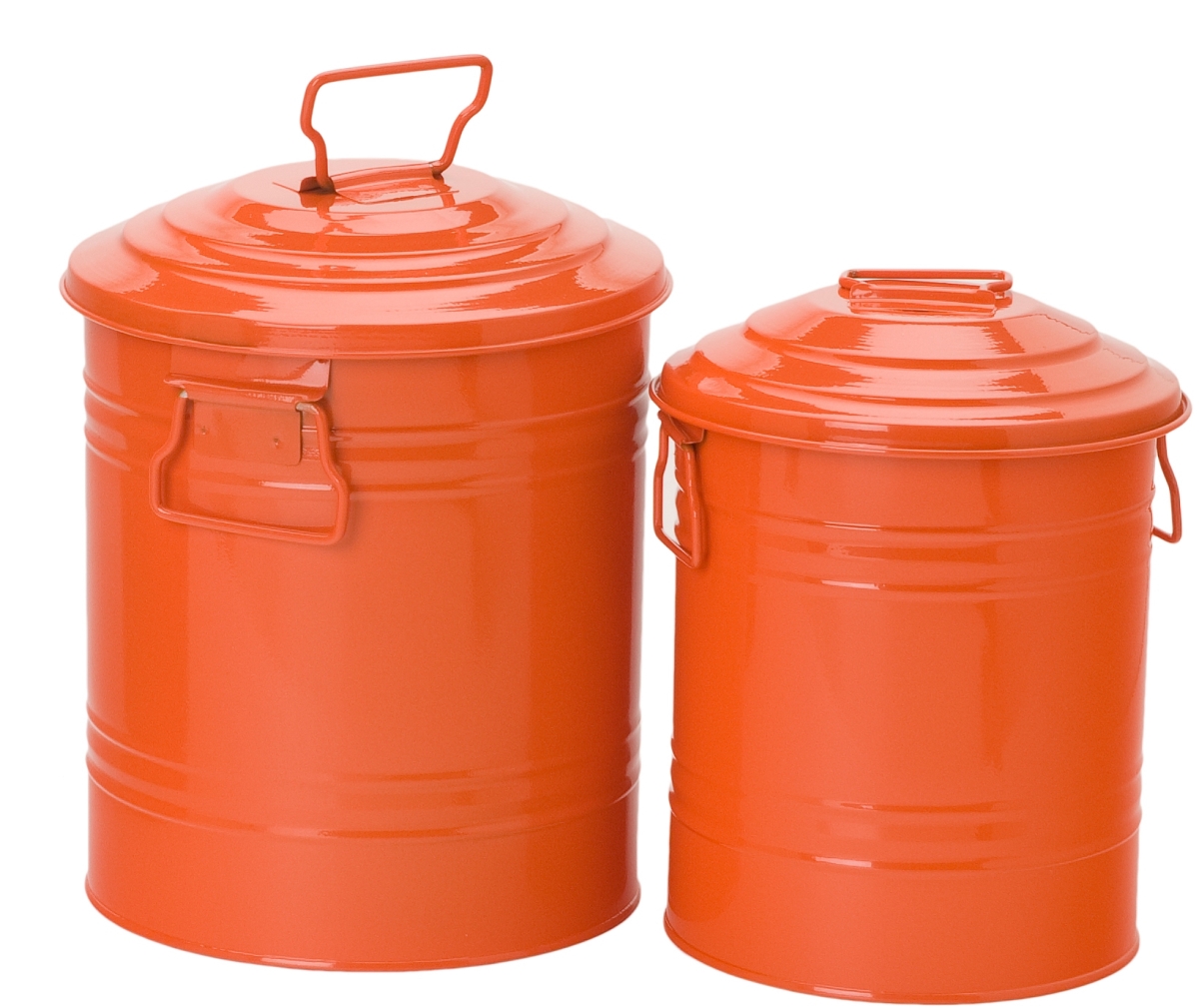 Picture of Houston International Trading 6515E TA S-2 2.5 gal Enameled Galvanized Storage Container&#44; Tangerine