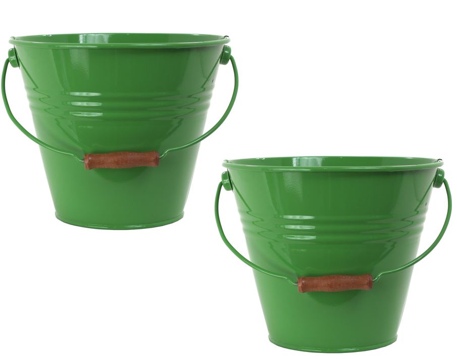5202E AG S-2 Galvanized Steel Recycling Bin-Storage Container, Apple Green - Set of 2