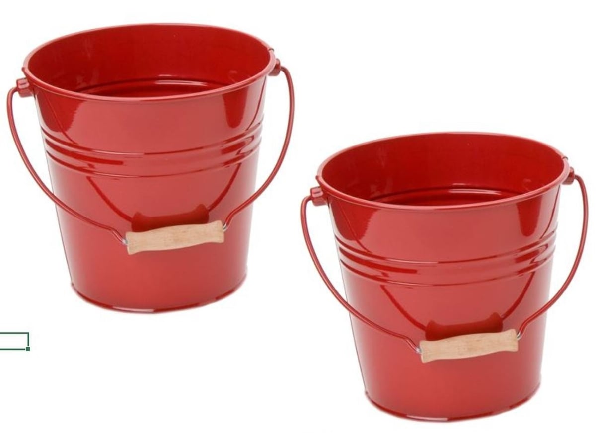 5202E XR S-2 Enameled Galvanized Steel Recycling Bin-Storage Container, Red - Set of 2