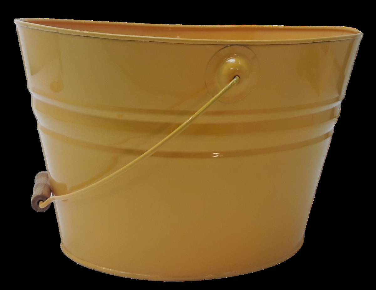 Enameled Galvanized Steel Fun Pail-Bucket-Planter, Hot Pink