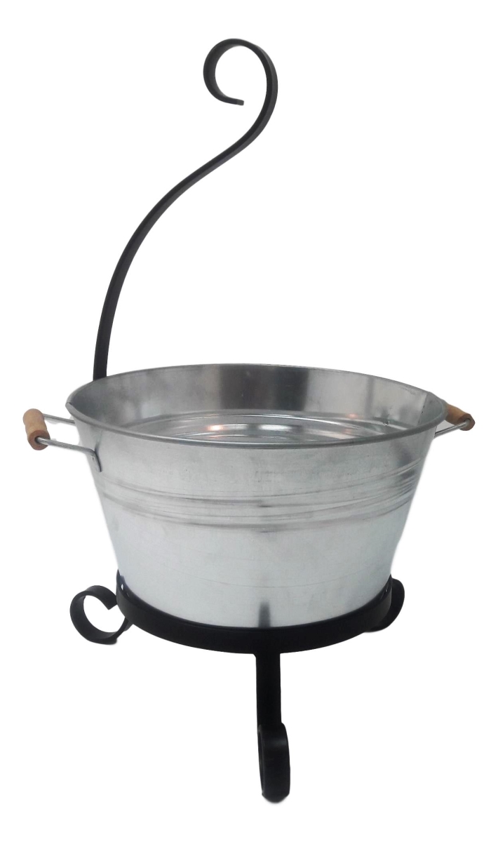 Galvanized Steel Planter with Iron Stand