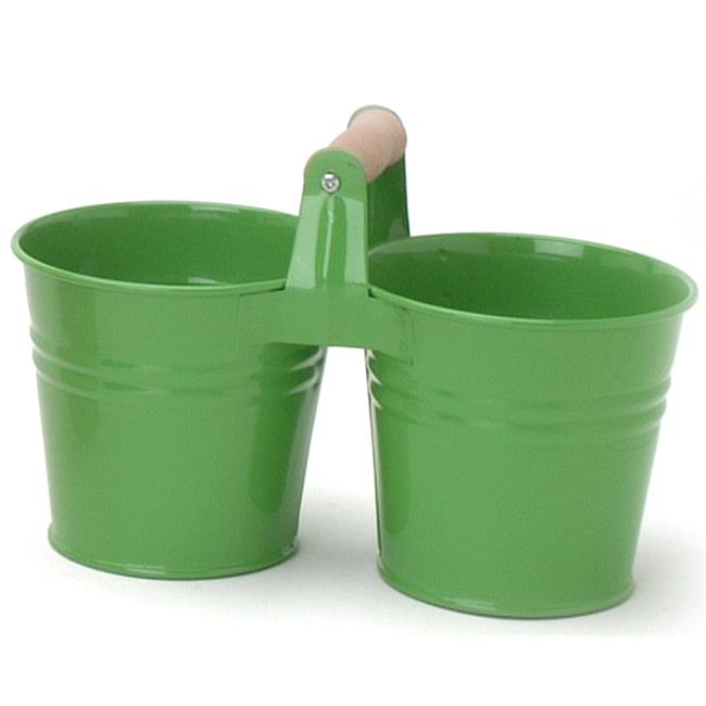 8122E AG S-2 Enameled Galvanized Double Planter - Set of 2