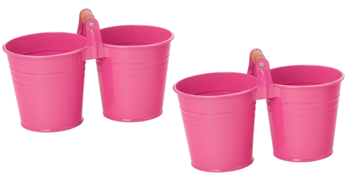 8122E HPK S-2 Enameled Galvanized Double Planter - Set of 2