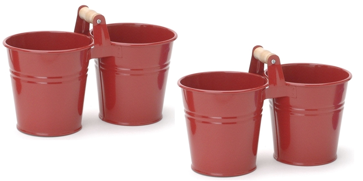 8122E XR S-2 Enameled Galvanized Double Planter - Set of 2