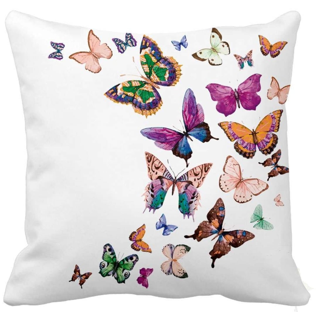 18 x 18 in. Butterflies Square Indoor & Outdoor Throw Pillow with insert