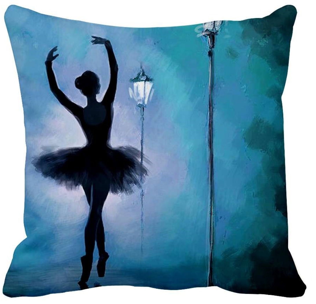 18 x 18 in. Square Indoor & Outdoor Ballerina Throw Pillow with insert