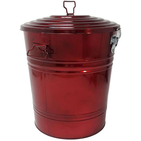 Enameled Galvanized Steel Storage Container, Glazed Apple