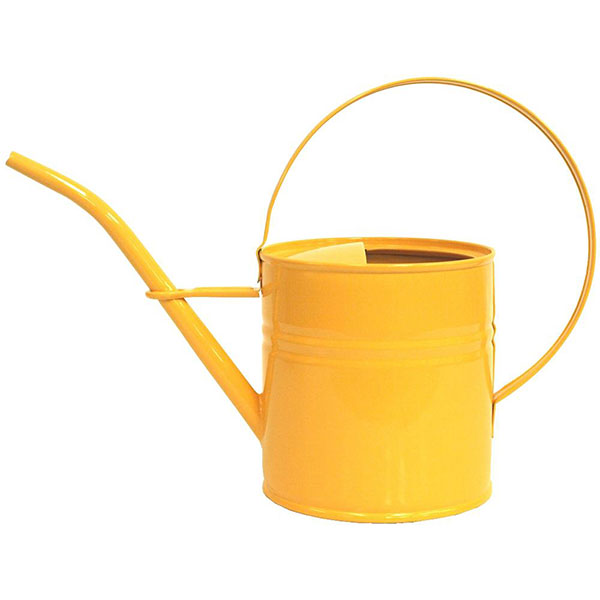 1.5 qt. Enameled Galvanized Steel Watering Can, Saffron