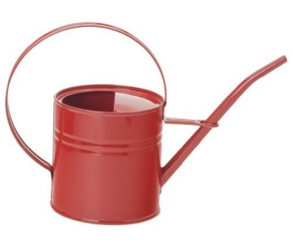 1.5 qt. Enameled Galvanized Steel Watering Can, Red