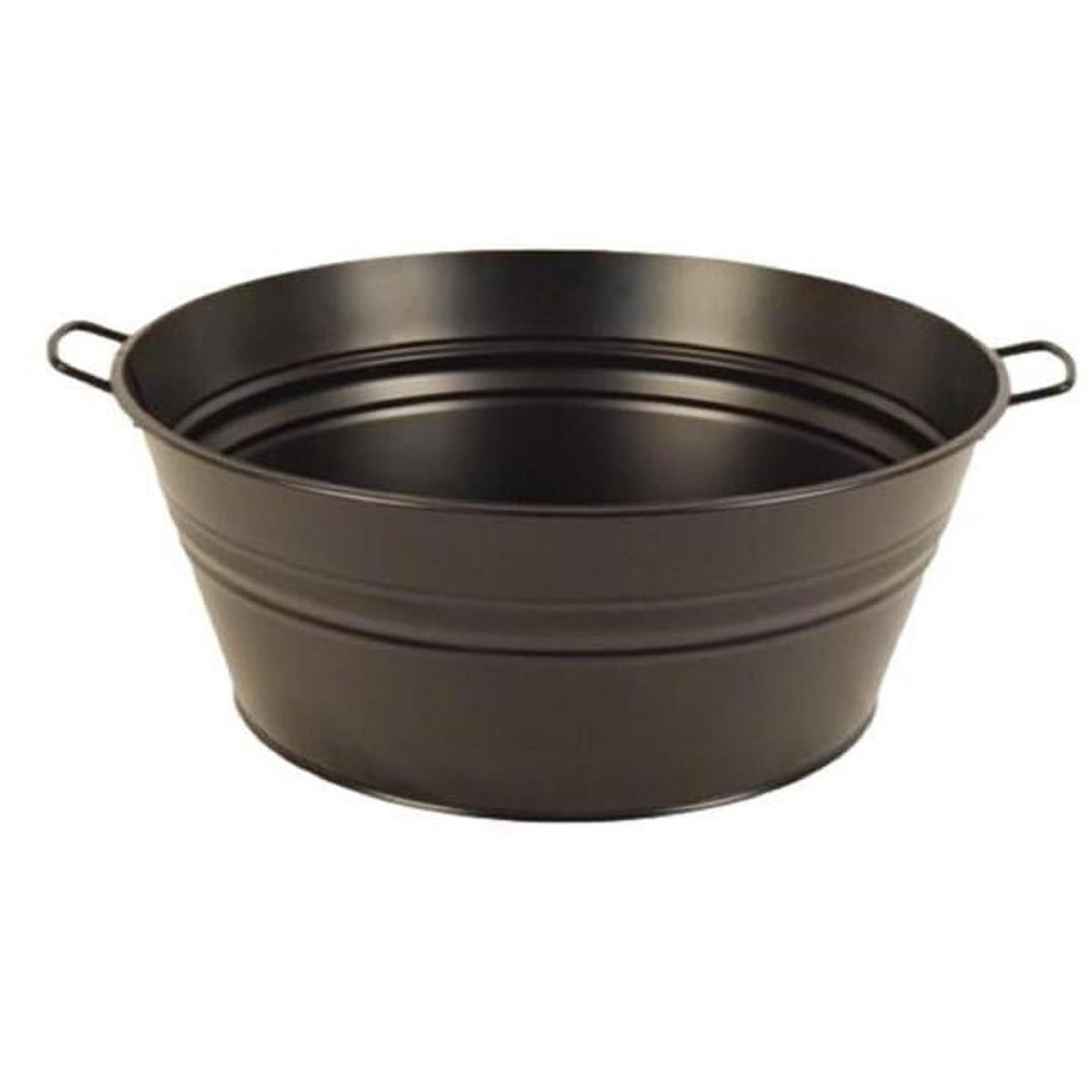 6055E DGRY 15.5 x 10 in. Enameled Galvanized Steel Planter & Tub, Dark Grey