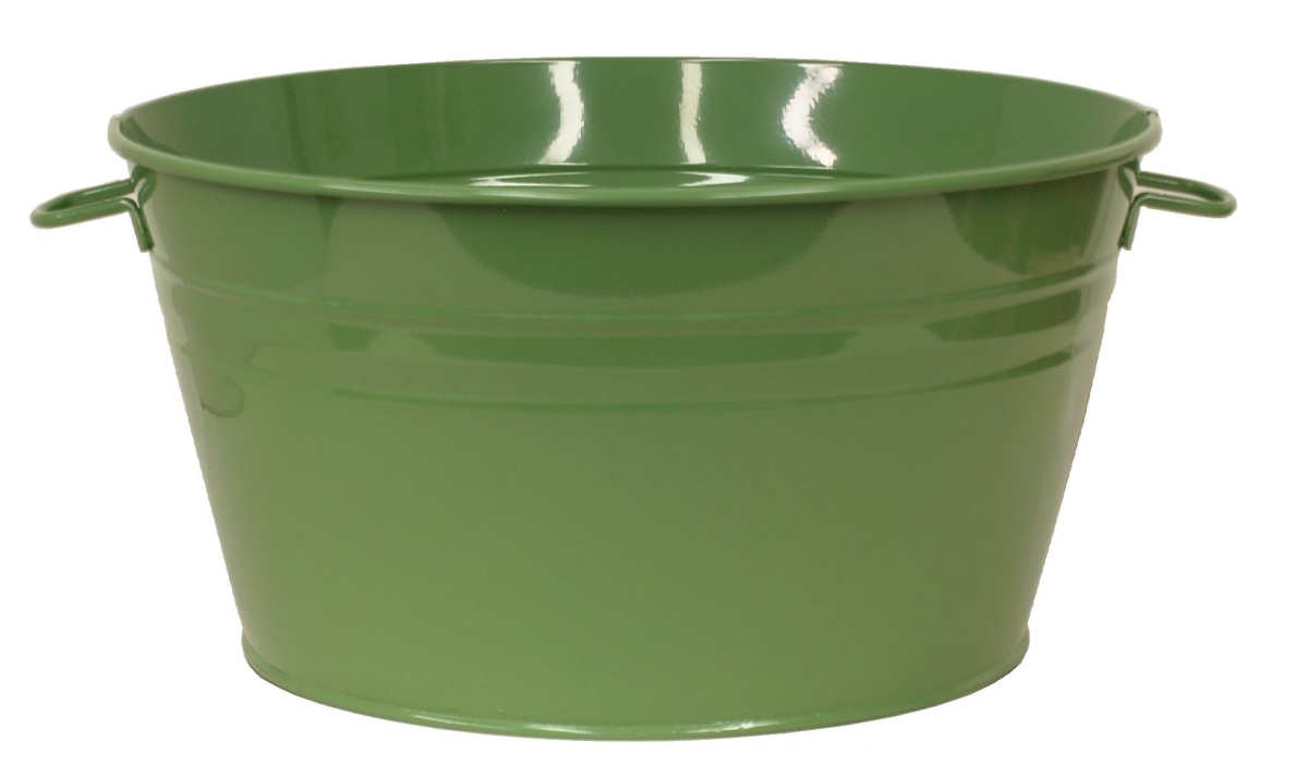 6085E SA 6085E SA Enameled Galvanized Steel Planter / Tub, Sage