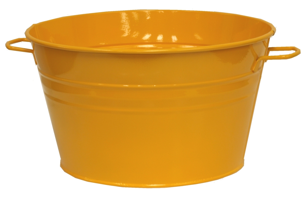 6085E SAFF 6085E SAFF Enameled Galvanized Steel Planter / Tub, Saffron