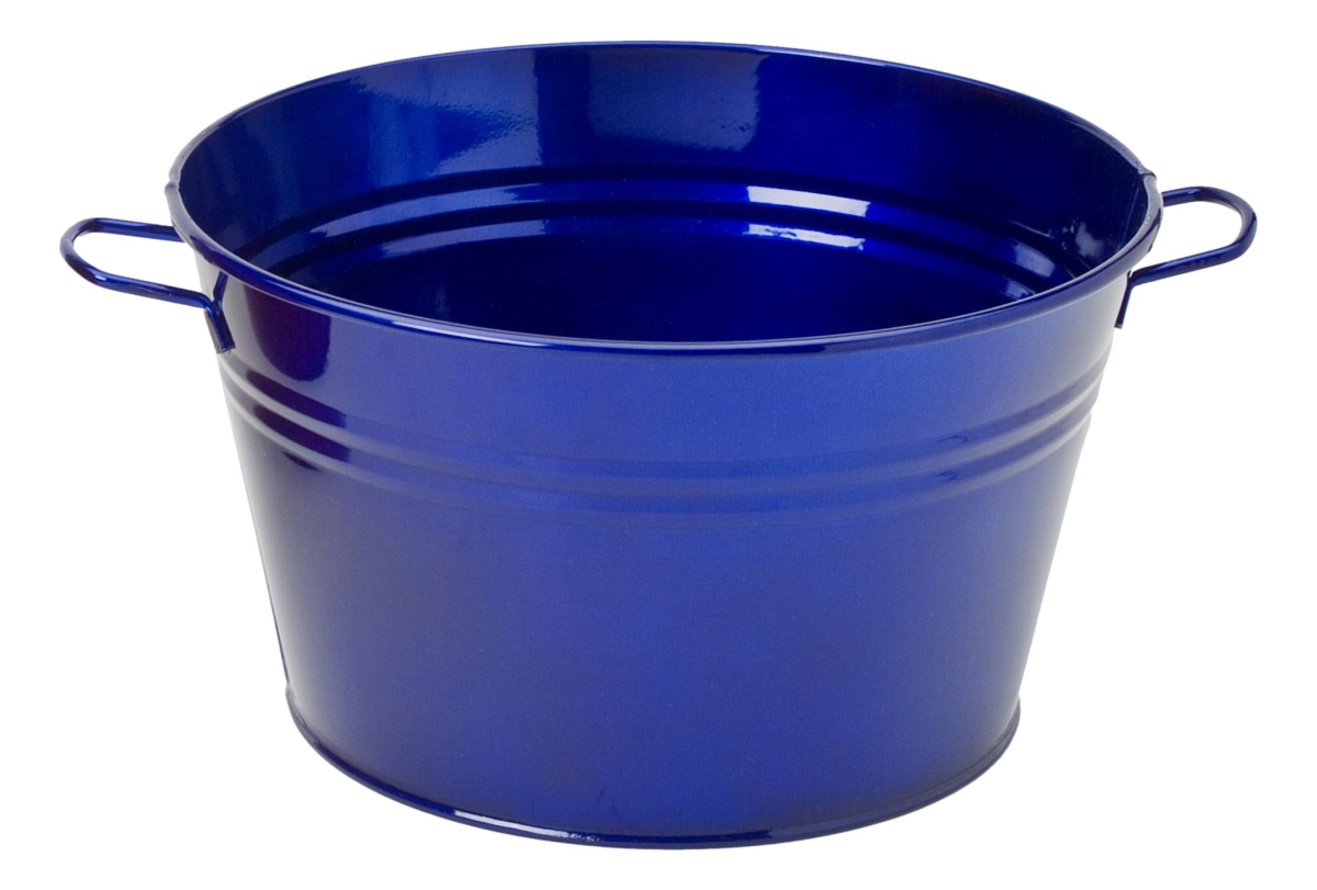 6085E GB 6085E GB Enameled Galvanized Steel Planter / Tub, Glazed Blue
