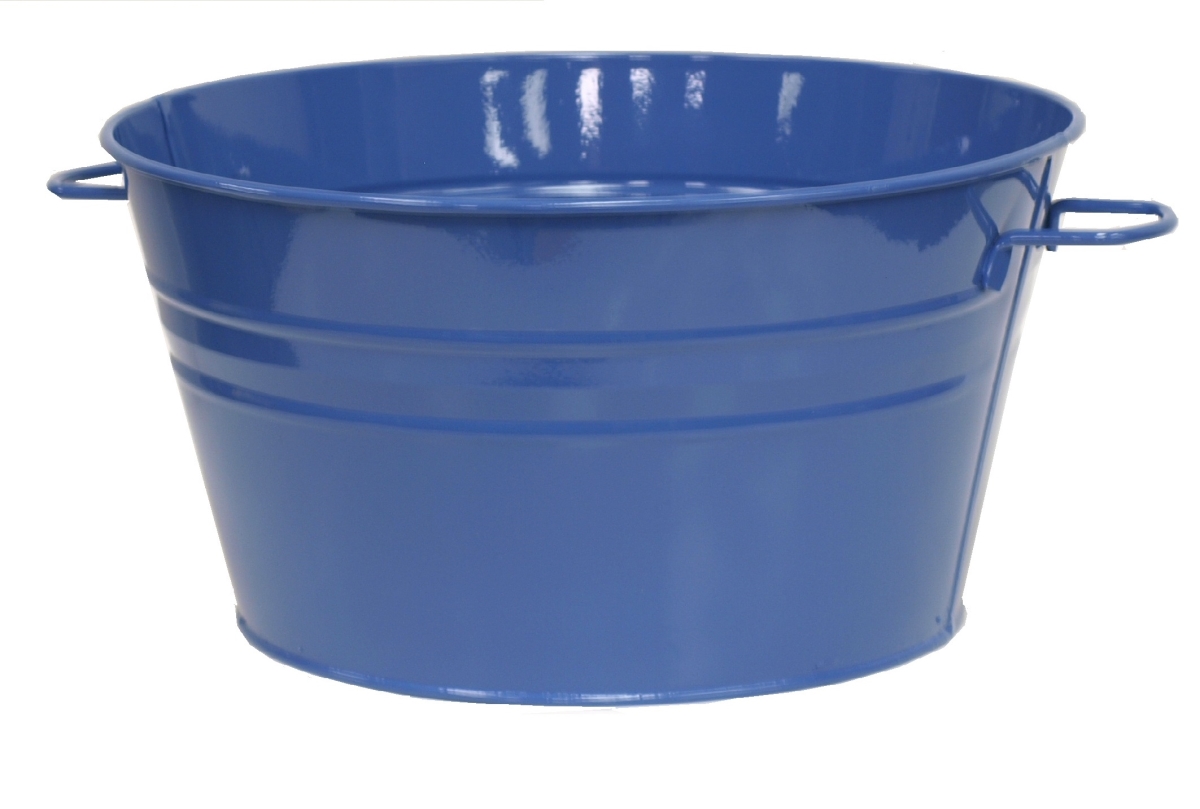 6085E B 6085E B Enameled Galvanized Steel Planter / Tub, Blue