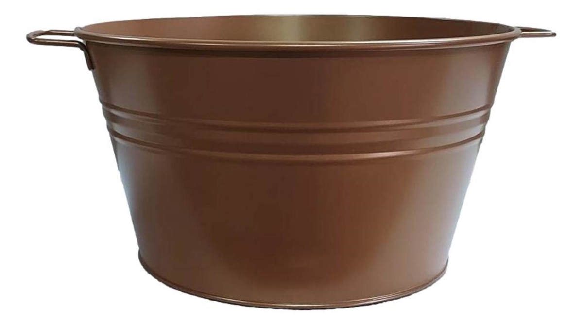 6085E GC 6085E GC Enameled Galvanized Steel Planter / Tub, Gazed Caramel