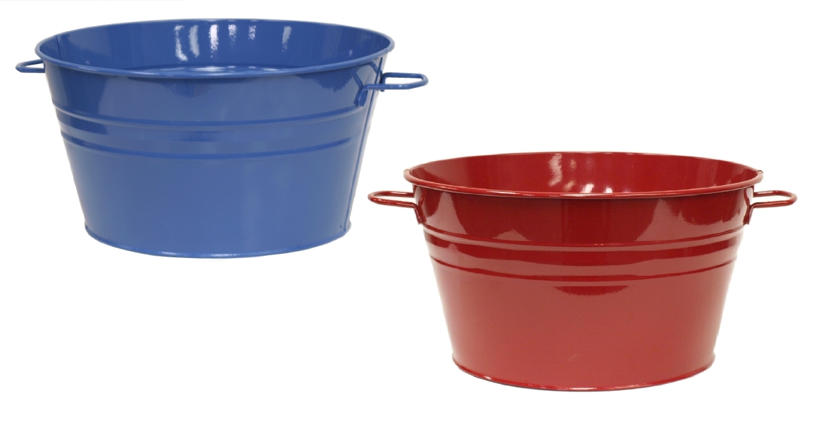 6085E B-XR S/2 6085E B-XR S/2 Enameled Galvanized Steel Planter / Beverage Tub. Set of Two.