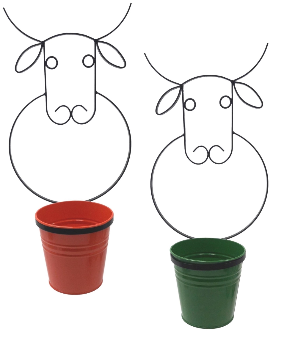 0356E TA-SA S/2 0356E TA-SA S/2 Enameled Galvanized Steel Wall Planter with iron holder