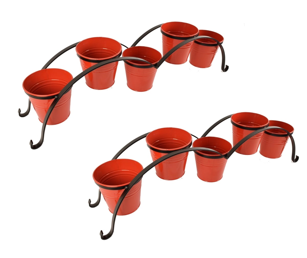 7136-5E TA S/2 7136-5E TA S/2 Enameled Galvanized Planters with Iron Stand, Tangerine