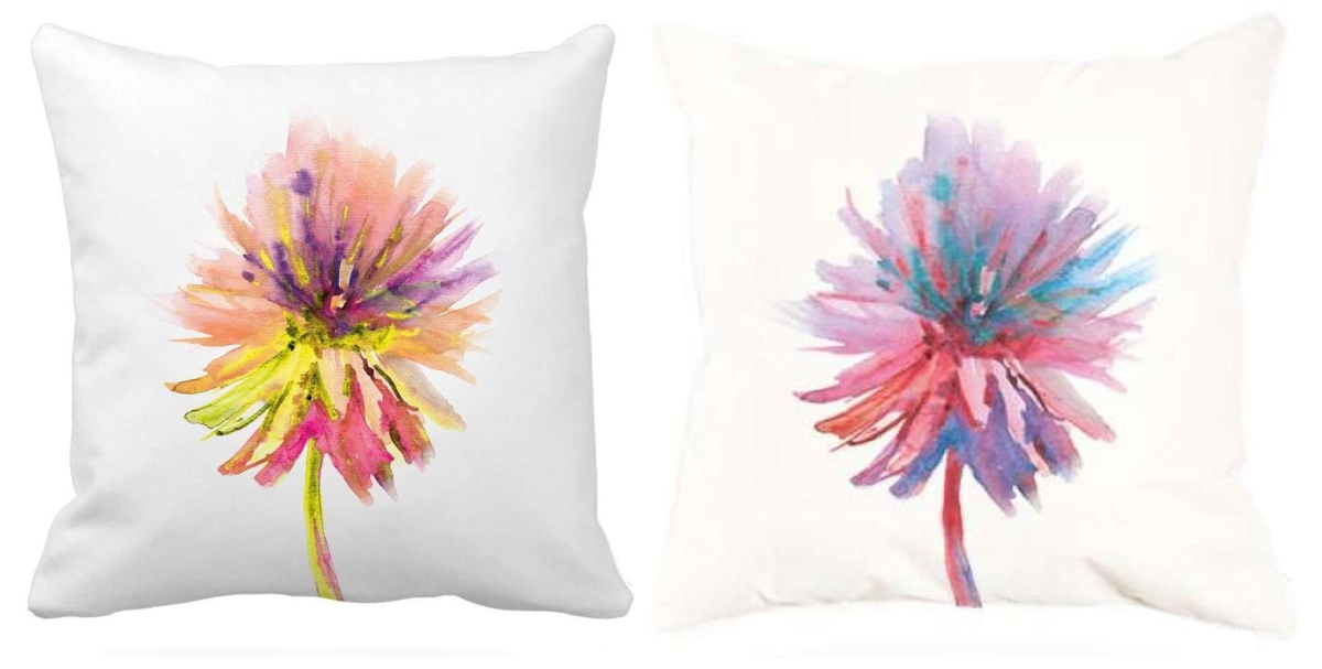 RH-408-409 S/2 RH-408-409 S/2 18 X 18 inch. Square Indoor & Outdoor Throw Pillow with insert, Double sided. Set of Two.