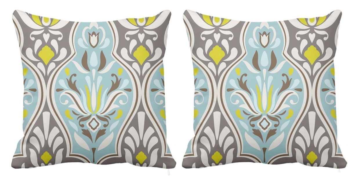 RH-1243-C S/2 RH-1243-C S/2 18 X 18 inch. Square Indoor & Outdoor Throw Pillow Cover, Double sided. Set of Two.