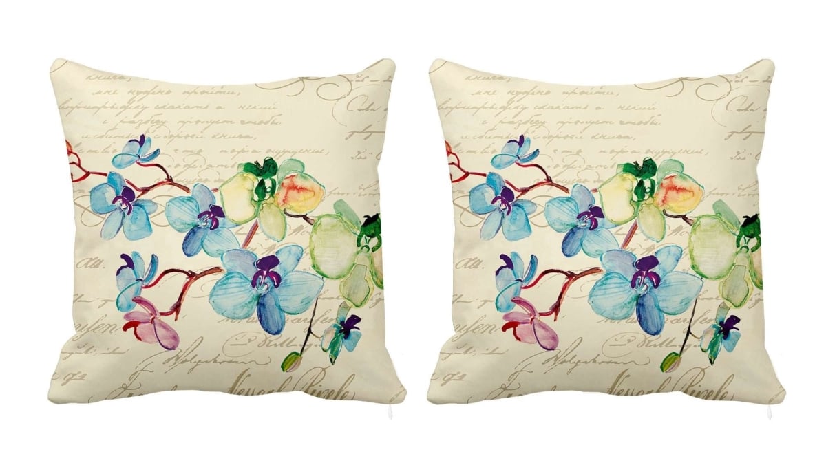 RH-424 S/2 RH-424 S/2 Square Indoor & Outdoor Throw Pillow with insert, Double sided. Set of Two.