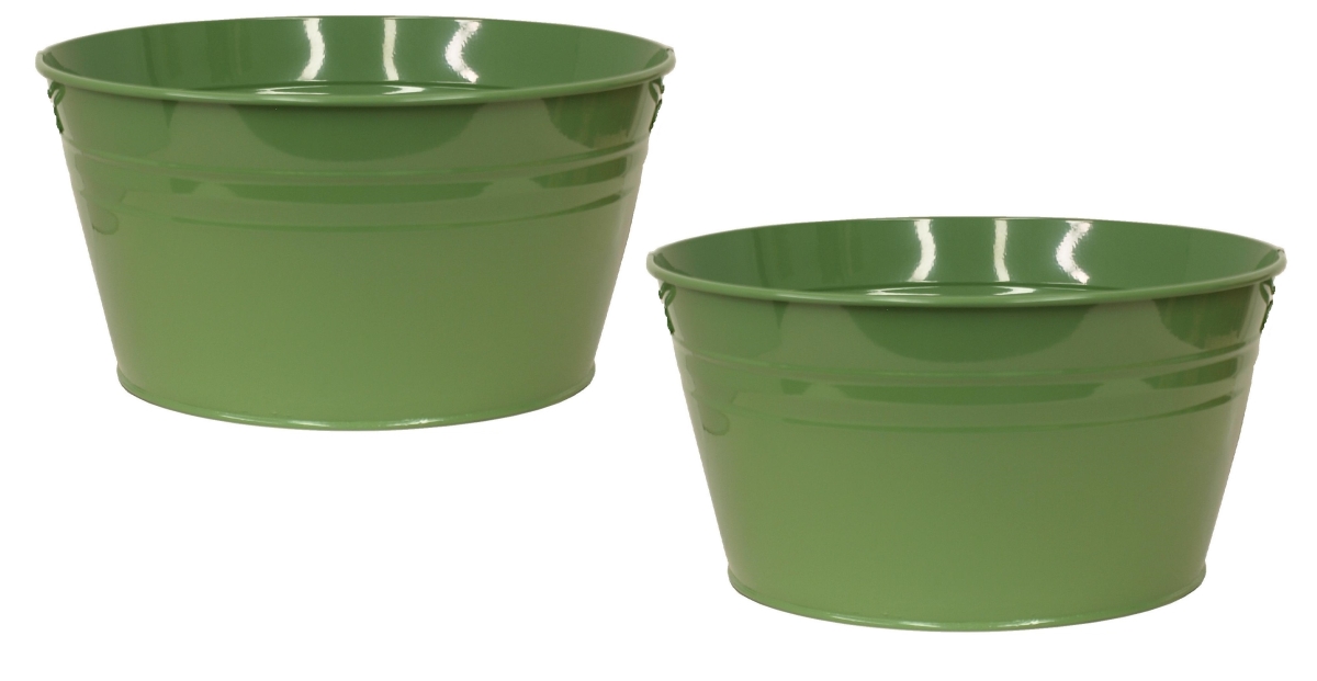 6086E SA S/2 Enameled Galvanized Steel Planter / Beverage Tub Set of Two