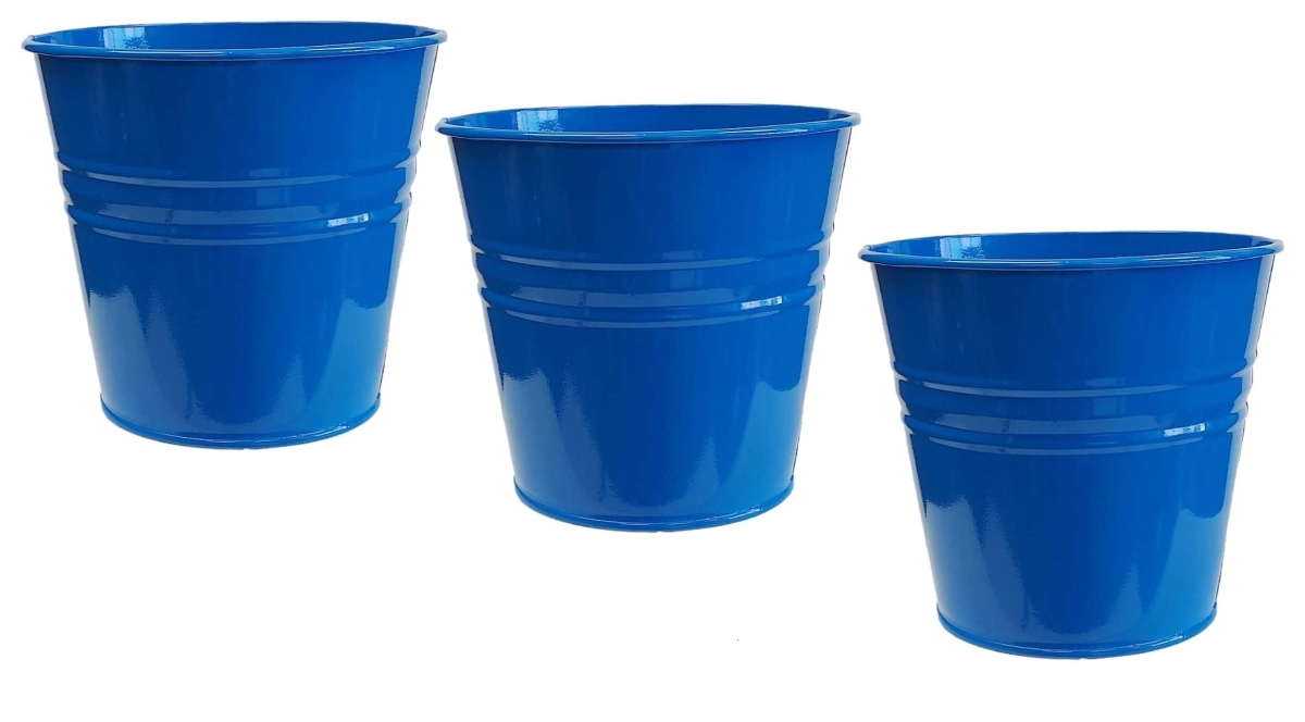 8136E B S/3 Enameled Galvanized Steel Planter for 6.5' Plants. Set of three