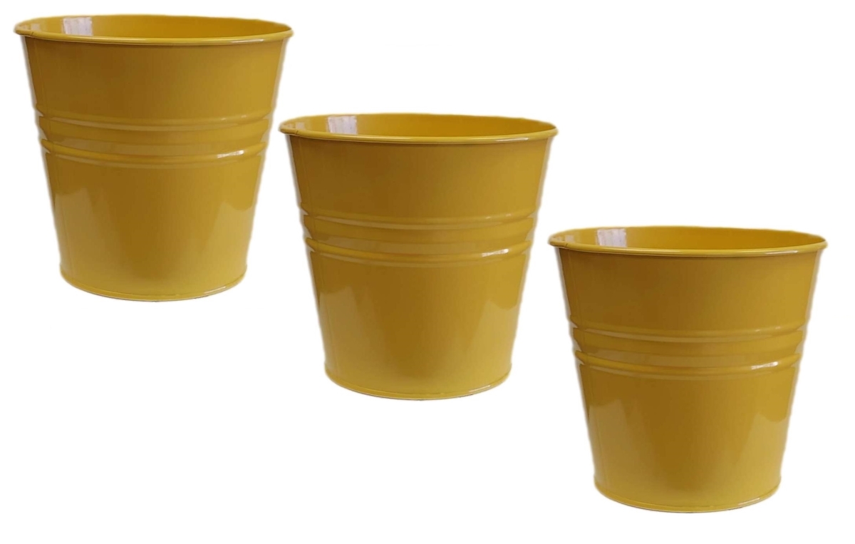 8136E SAFF S/3 Enameled Galvanized Steel Planter for 6.5' Plants. Set of three