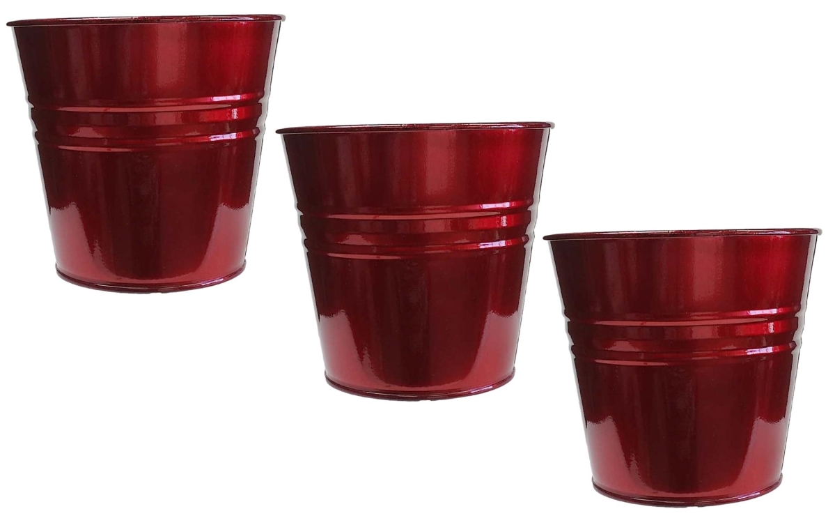 8136E GA S/3 Enameled Galvanized Steel Planter for 6.5' Plants. Set of three