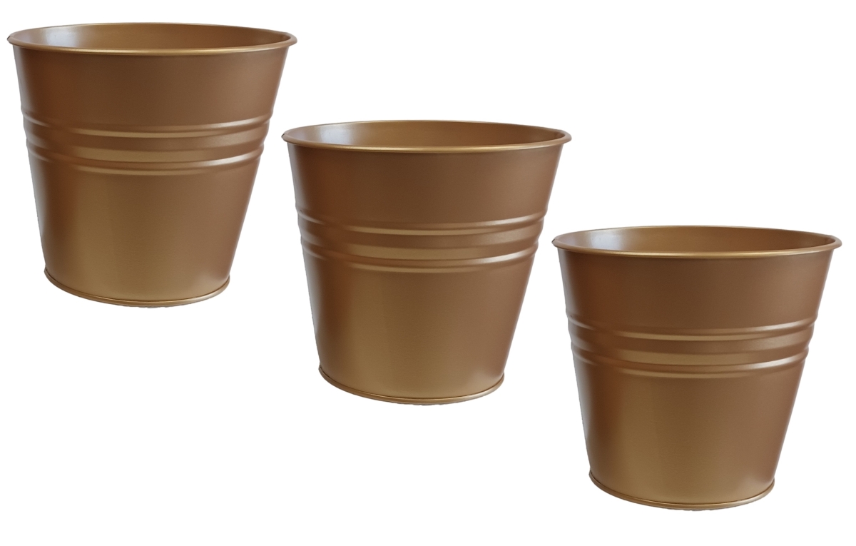 8136E GC S/3 Enameled Galvanized Steel Planter for 6.5' Plants. Set of three