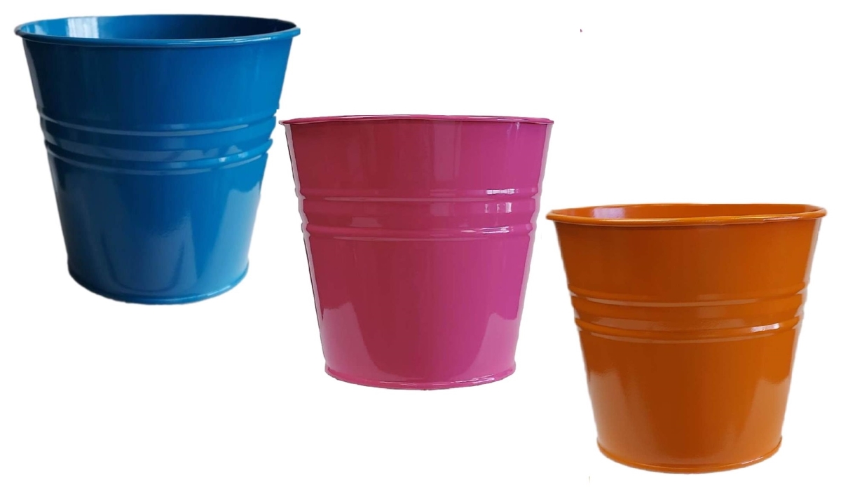 8136E B-HPK-TA S/3 Enameled Galvanized Steel Planter for 6.5' Plants. Set of three