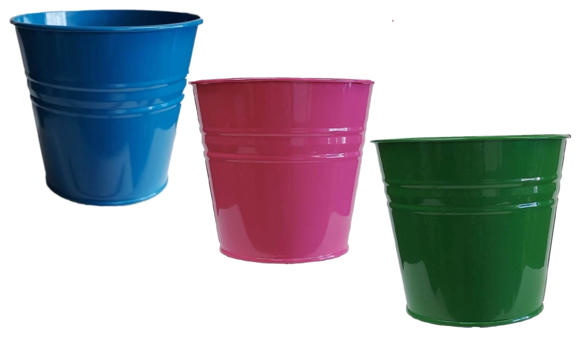 8136E B-HPK-SA S/3 Enameled Galvanized Steel Planter for 6.5' Plants. Set of three