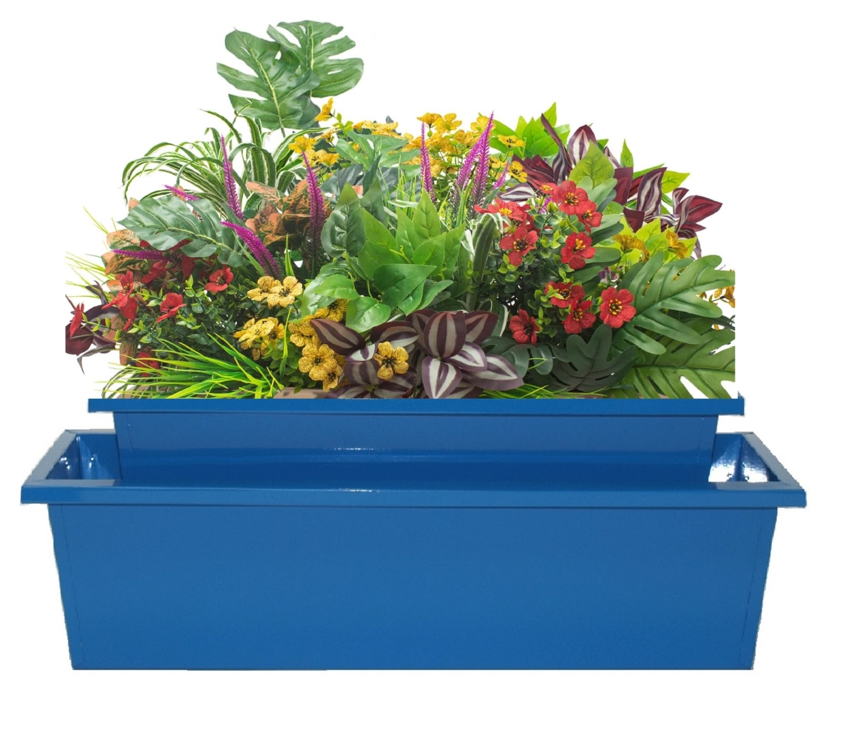 8625-2E B S/2 Enameled Galvanized Steel Indoor/Outdoor Rectangle Window Box Planter,  Set of Two.