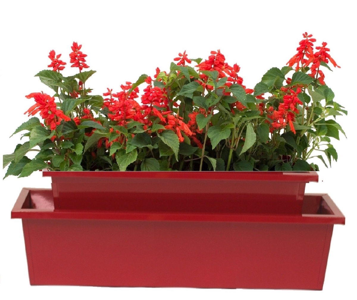 8625-2E XR S/2 Enameled Galvanized Steel Indoor/Outdoor Rectangle Window Box Planter,  Set of Two.