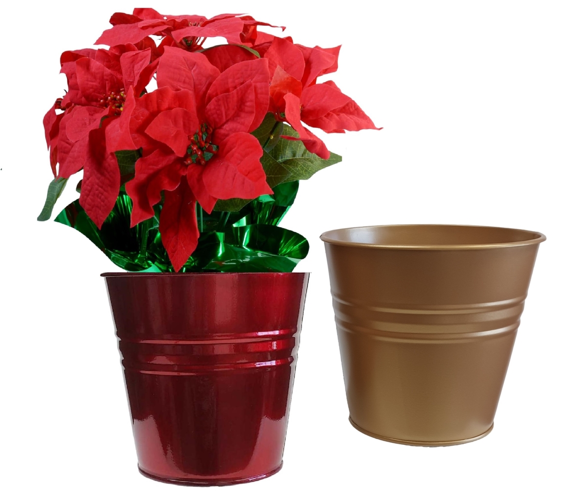 8136E GA-GC S/2 Enameled Galvanized Steel Planter for 6.5' Plants. Set of Two