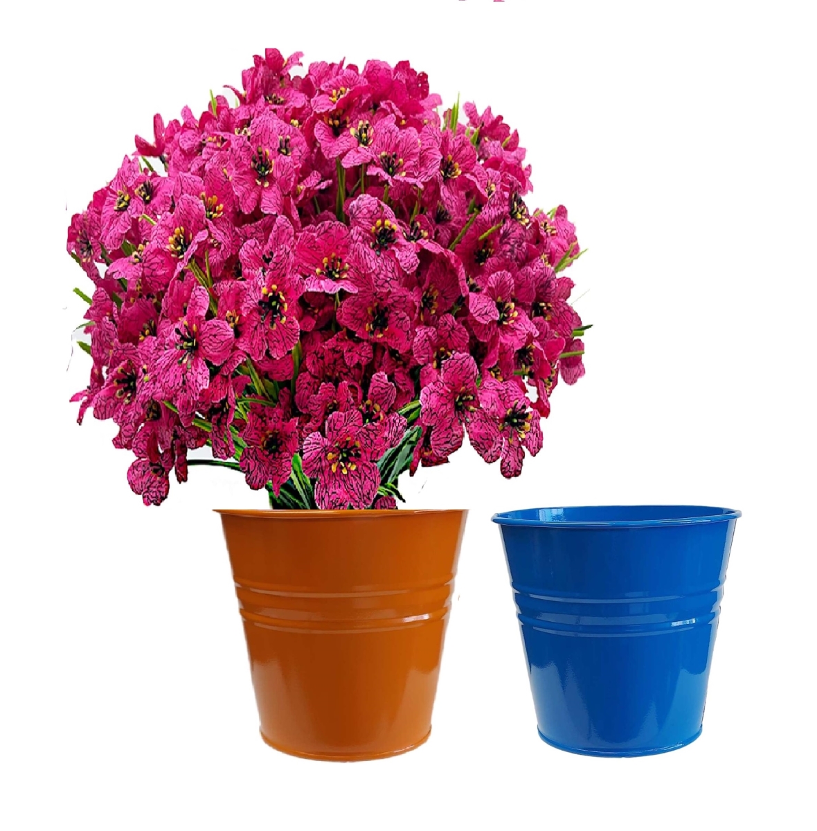 8136E B-TA S/2 Enameled Galvanized Steel Planter for 6.5' Plants. Set of Two