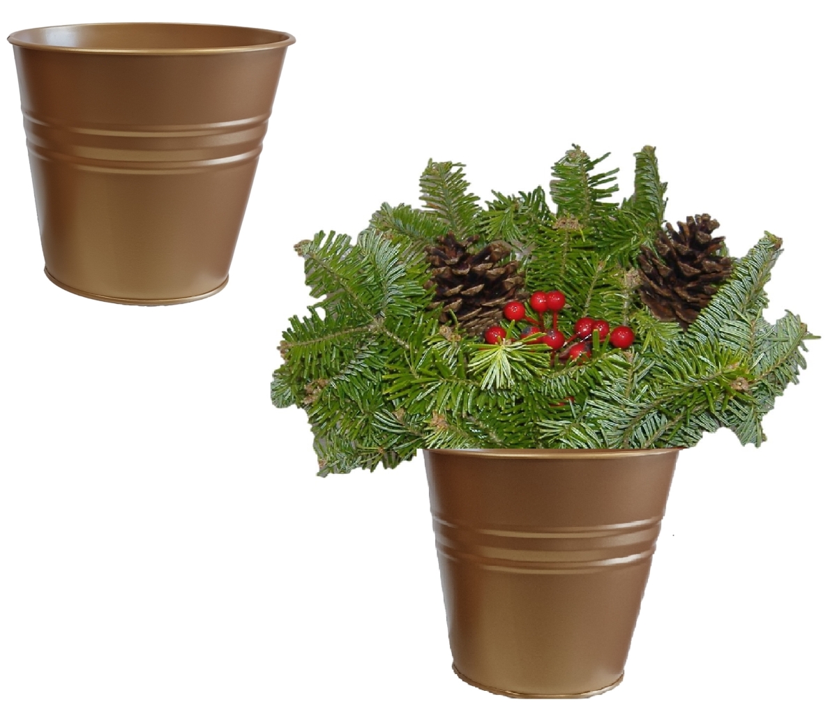 8136E GC S/2 Enameled Galvanized Steel Planter for 6.5' Plants. Set of Two