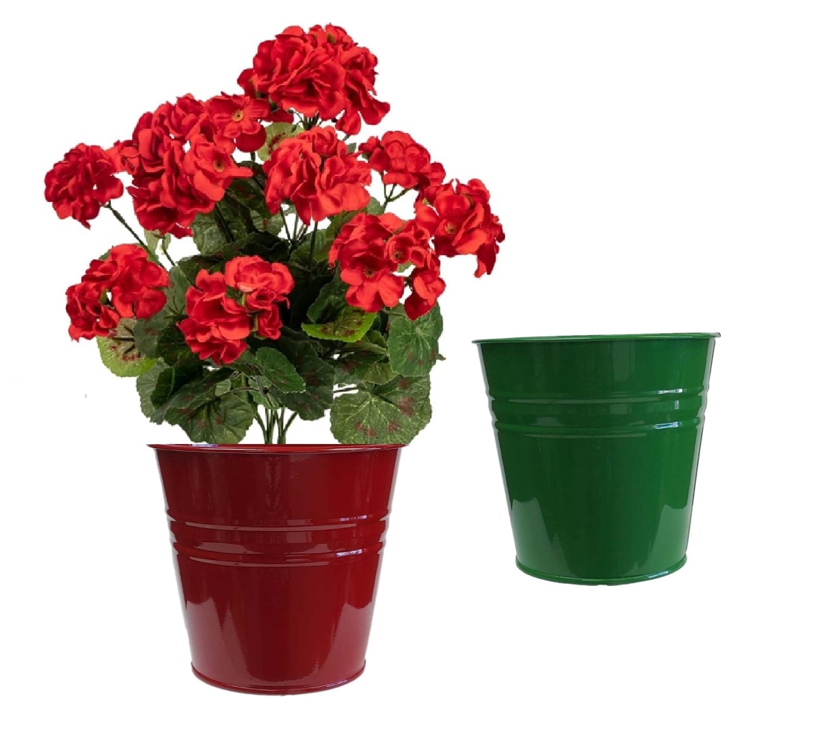 8136E SA-XR S/2 Enameled Galvanized Steel Planter for 6.5' Plants. Set of Two