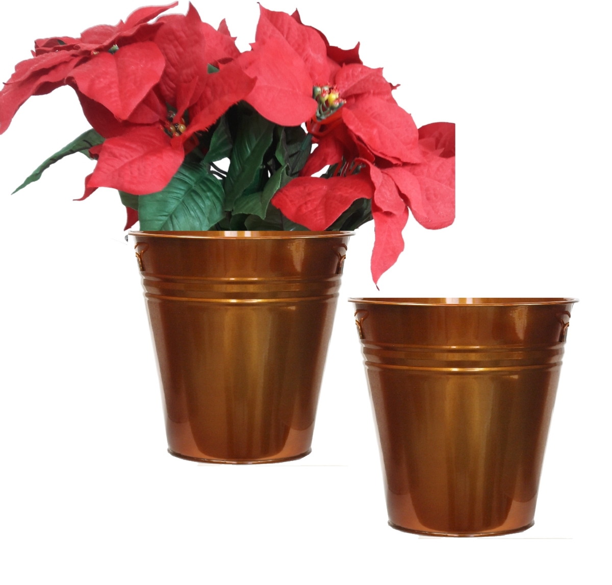 6052E GC S/2 Enameled Galvanized Steel Planter, Vase for 8' Plants. Set of Two. 6052E GC S/2