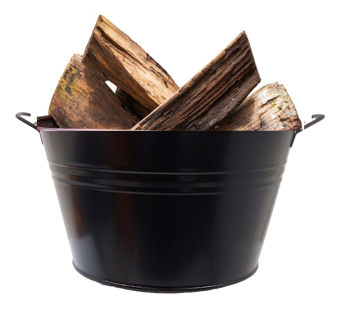 6085EDGRY-WD  Firewood Storage Bin with Handles