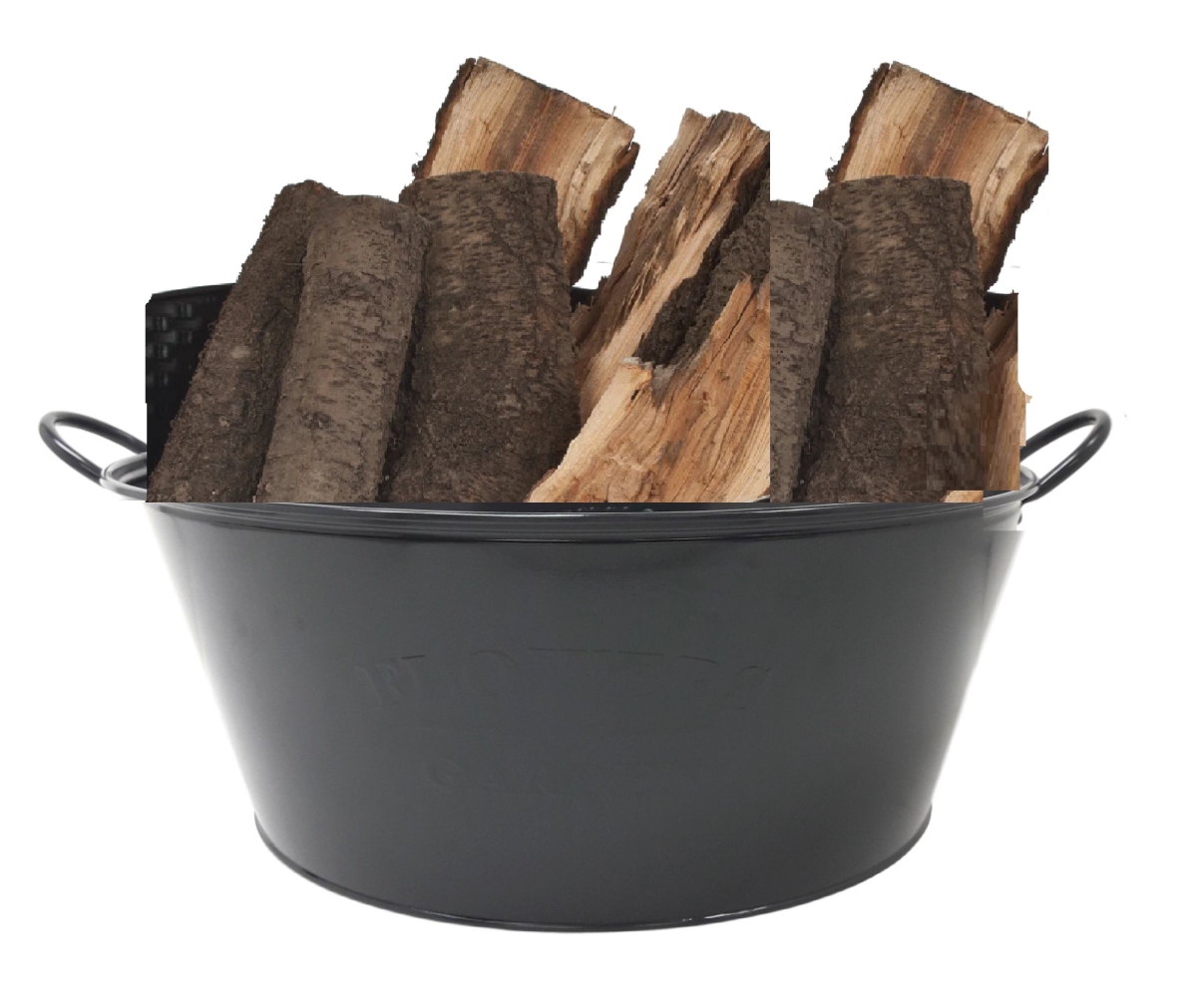 6087EDGRY-WD Firewood Storage Bin with Handles